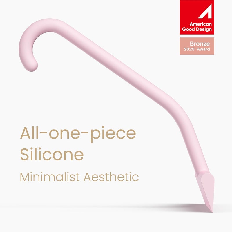 dancemoon JustHang Shower Squeegee for Glass Doors, All-one-Piece Silicone with Built-in Hook Design for Easy Hanging and Cleaning, 10 Inch Pink - Image 4